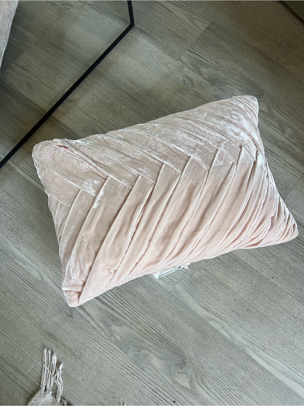 Opalhouse Blush Velvet Pleated Decorative Pillow